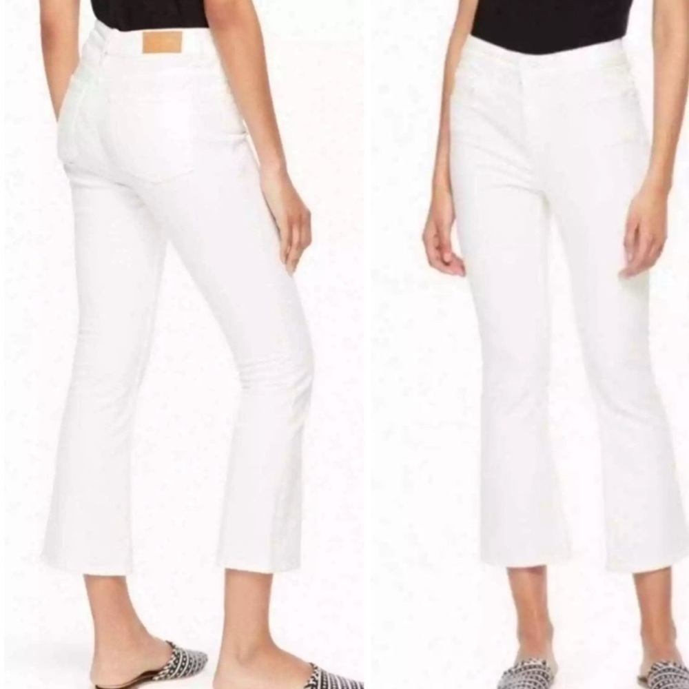 NWT Kate Spade Brooke Street Mid Rise Crop Kick Flare Jeans SZ 26 Fresh White